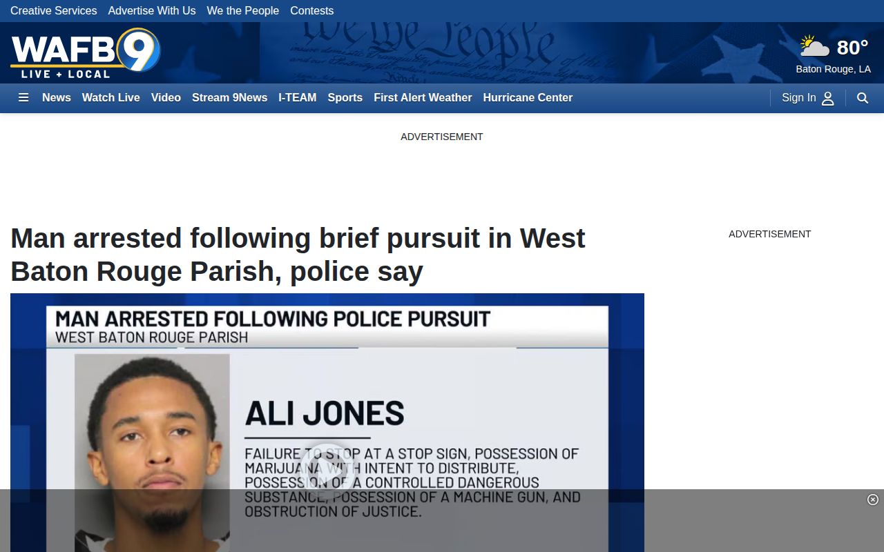 WAFB Port Allen police pursuit news-story page